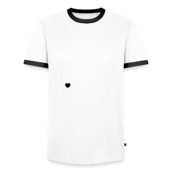 FLOWER POWER - Men's Ringer Shirt - white/black - Front - AI Model Female 172 light (172cm) & AI Model Male 178 dark (178cm)
