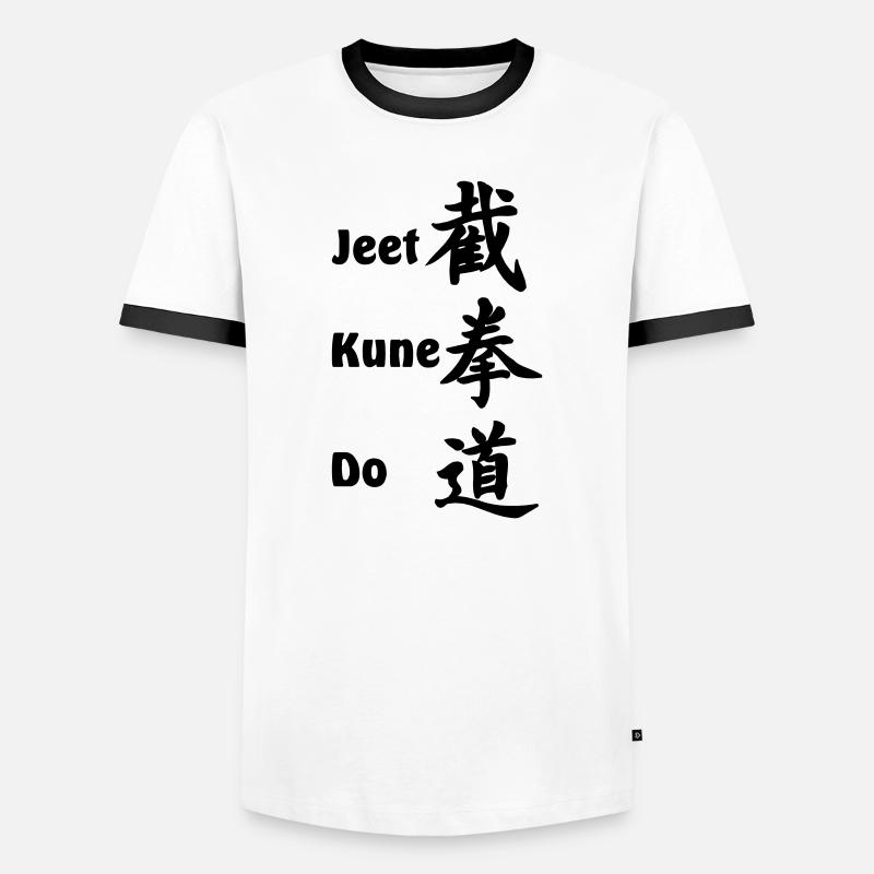 Jeet kun do Bruce Lee - Men's Ringer Shirt - white/black