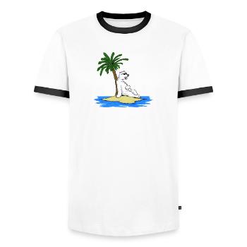 Hot Polar Bear - T-shirt contrasté Homme - blanc/noir - Devant - AI Model Female 172 light (172cm) & AI Model Male 178 dark (178cm)