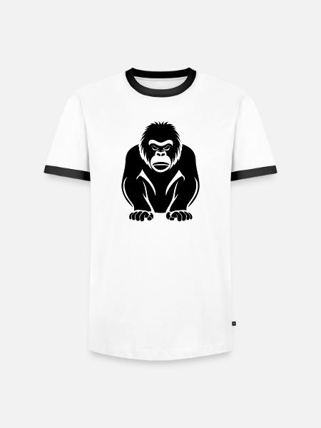Gorilla - Männer Kontrast-T-Shirt - Weiß/Schwarz