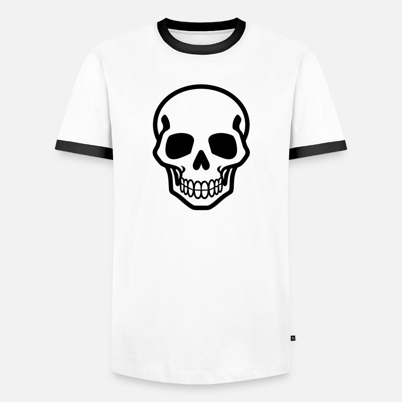 Schädel - Männer Kontrast-T-Shirt - Weiß/Schwarz