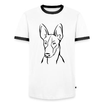 Podenco - Männer Kontrast-T-Shirt - Weiß/Schwarz - Vorne - AI Model Female 172 light (172cm) & AI Model Male 178 dark (178cm)