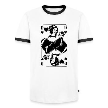 dame - Männer Kontrast-T-Shirt - Weiß/Schwarz - Vorne - AI Model Female 172 light (172cm) & AI Model Male 178 dark (178cm)