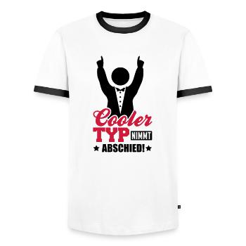 cooler_typ_nimmt_abschied_tj2 - T-shirt contrasté Homme - blanc/noir - Devant - AI Model Female 172 light (172cm) & AI Model Male 178 dark (178cm)