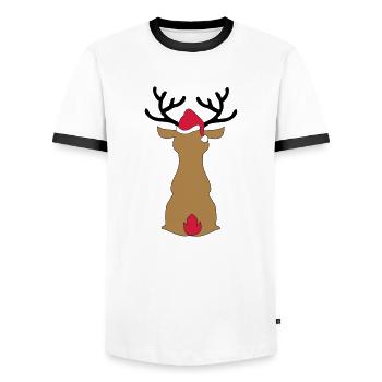 Jour de Noël - T-shirt contrasté Homme - blanc/noir - Devant - AI Model Female 172 light (172cm) & AI Model Male 178 dark (178cm)