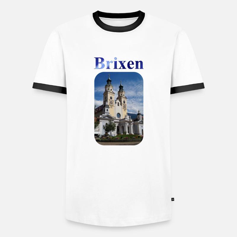 Brixen - Männer Kontrast-T-Shirt - Weiß/Schwarz