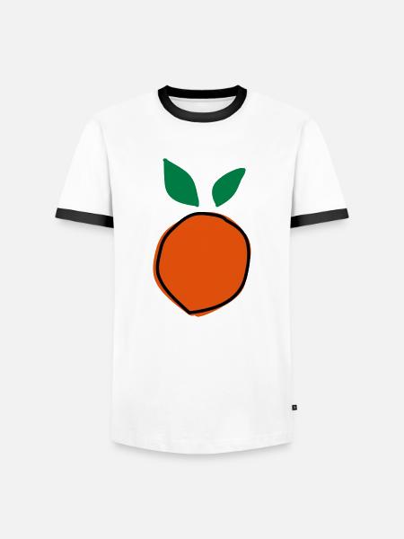 Aprikosenfrucht2 c3 - Männer Kontrast-T-Shirt - Weiß/Schwarz