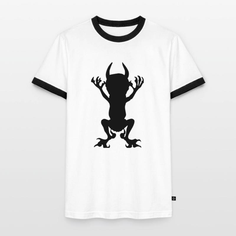 Black Devil Vector Icon Evil Imp Evil T-shirt contrasté Homme