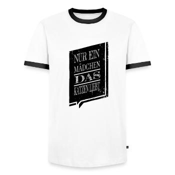 spaß lieben säugetier bday katze spruch hauskatze - Männer Kontrast-T-Shirt - Weiß/Schwarz - Vorne - AI Model Female 172 light (172cm) & AI Model Male 178 dark (178cm)