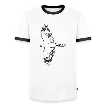 Bird of Prey Eagle Animals Animals Animals Falcon 4 - Men's Ringer Shirt - white/black - Front - AI Model Female 172 light (172cm) & AI Model Male 178 dark (178cm)