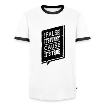Statement Cool Quote Fun Gift - Men's Ringer Shirt - white/black - Front - AI Model Female 172 light (172cm) & AI Model Male 178 dark (178cm)