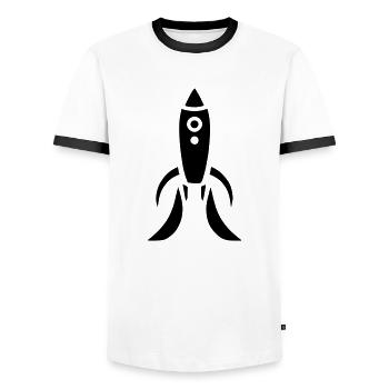 fusée - T-shirt contrasté Homme - blanc/noir - Devant - AI Model Female 172 light (172cm) & AI Model Male 178 dark (178cm)