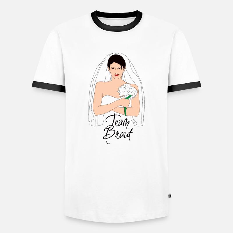 Team Bride Black 2 - Men's Ringer Shirt - white/black