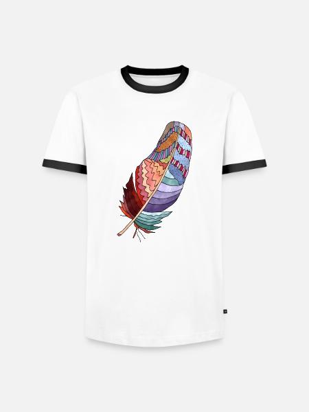 Feather - Men's Ringer Shirt - white/black