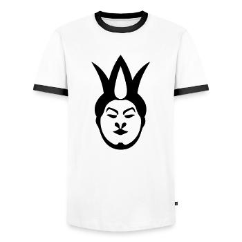 clown - Men's Ringer Shirt - white/black - Front - AI Model Female 172 light (172cm) & AI Model Male 178 dark (178cm)