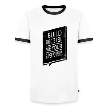Arbre de Noël Sci Fi Dictons Drôles Garçons Drôle - T-shirt contrasté Homme - blanc/noir - Devant - AI Model Female 172 light (172cm) & AI Model Male 178 dark (178cm)