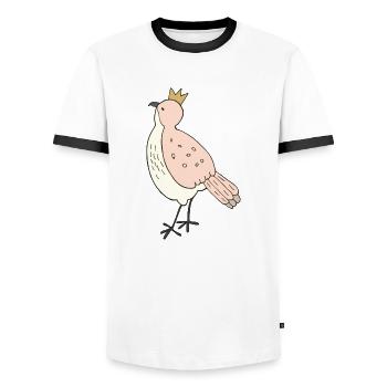Roi des oiseaux - T-shirt contrasté Homme - blanc/noir - Devant - AI Model Female 172 light (172cm) & AI Model Male 178 dark (178cm)