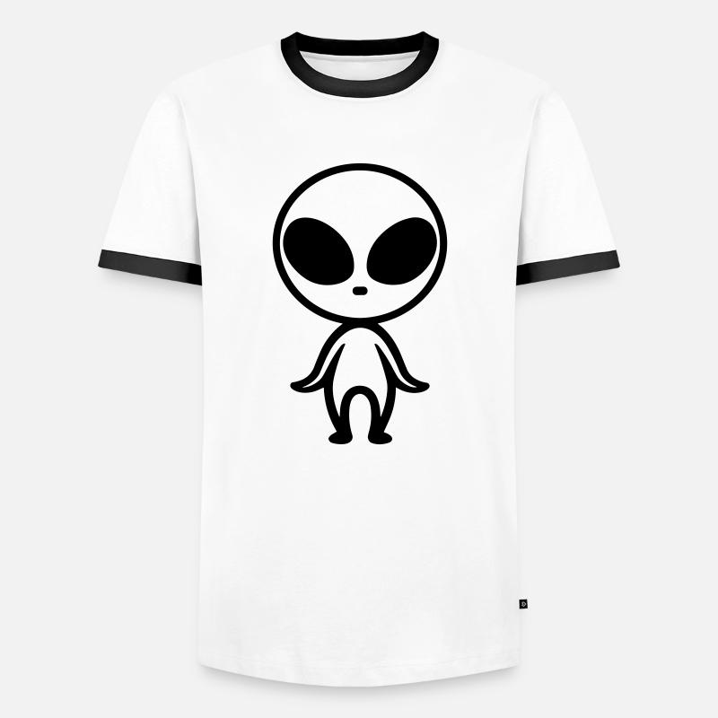 alien - Men's Ringer Shirt - white/black