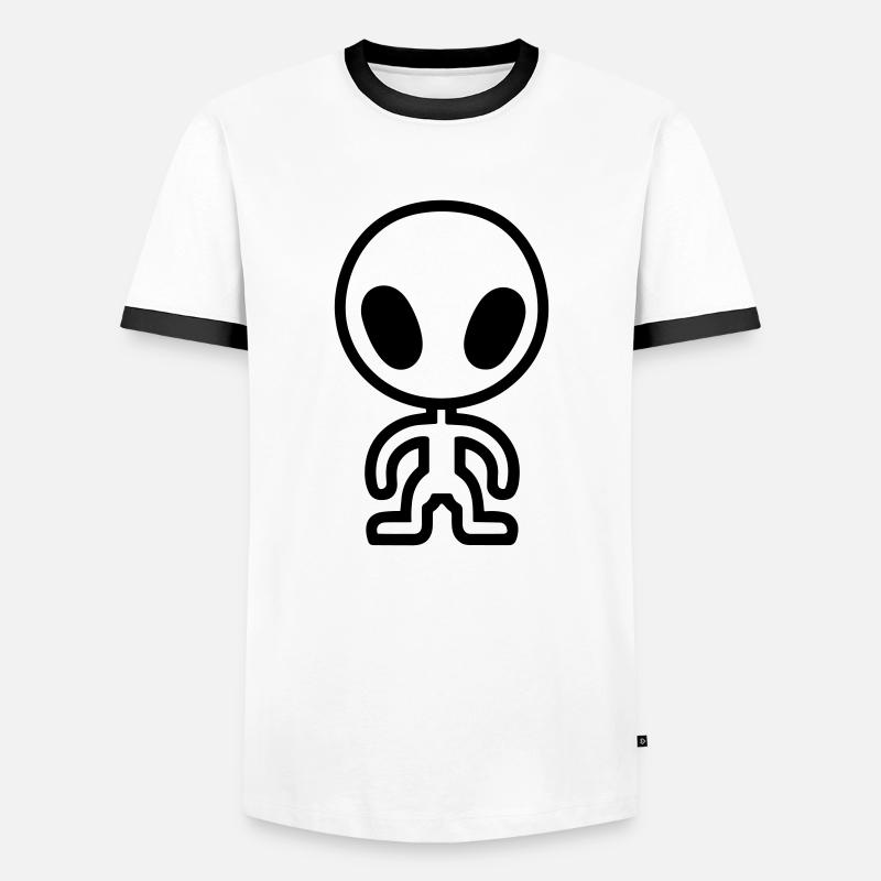 Außerirdischer - Männer Kontrast-T-Shirt - Weiß/Schwarz
