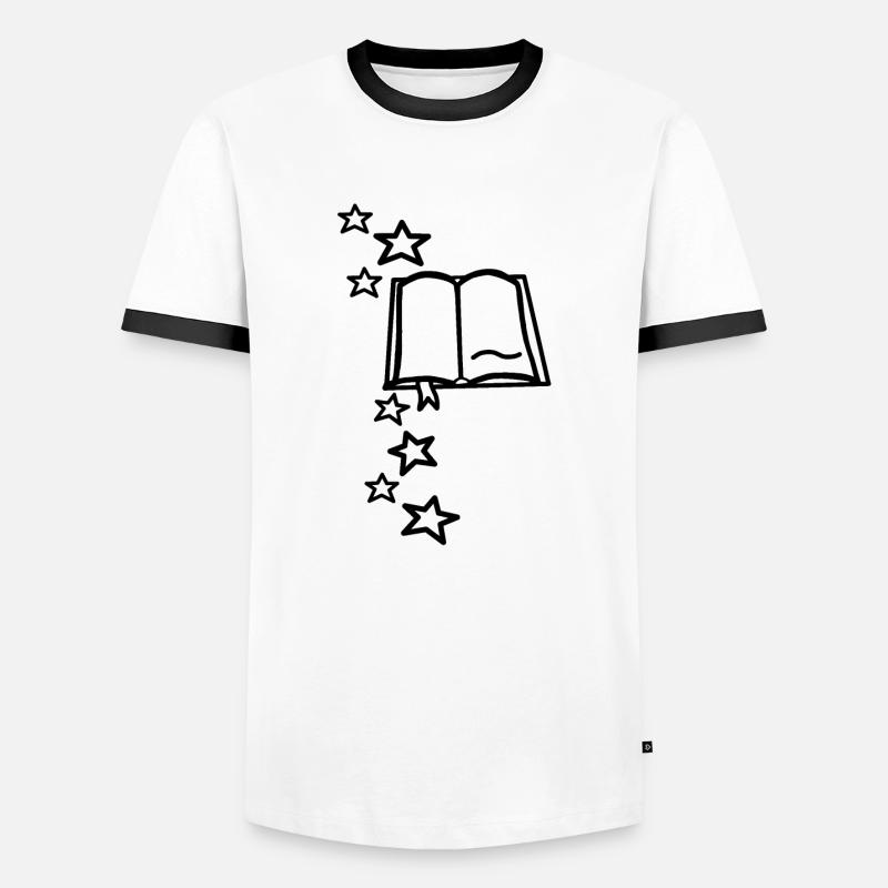 Magic Book - Men's Ringer Shirt - white/black