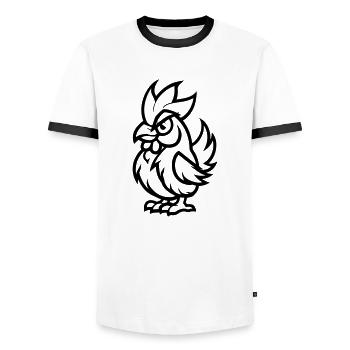 hahn - Männer Kontrast-T-Shirt - Weiß/Schwarz - Vorne - AI Model Female 172 light (172cm) & AI Model Male 178 dark (178cm)