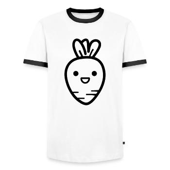 Karotte - Männer Kontrast-T-Shirt - Weiß/Schwarz - Vorne - AI Model Female 172 light (172cm) & AI Model Male 178 dark (178cm)