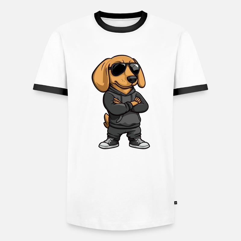 Badger Dog Comic - Men's Ringer Shirt - white/black