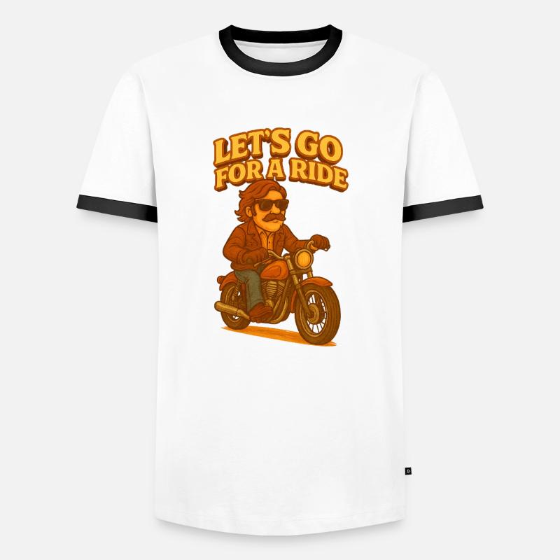 Auf geht's zu einer Fahrt - Männer Kontrast-T-Shirt - Weiß/Schwarz