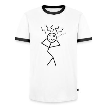 Das geht mir auf die Nerven! - Männer Kontrast-T-Shirt - Weiß/Schwarz - Vorne - AI Model Female 172 light (172cm) & AI Model Male 178 dark (178cm)