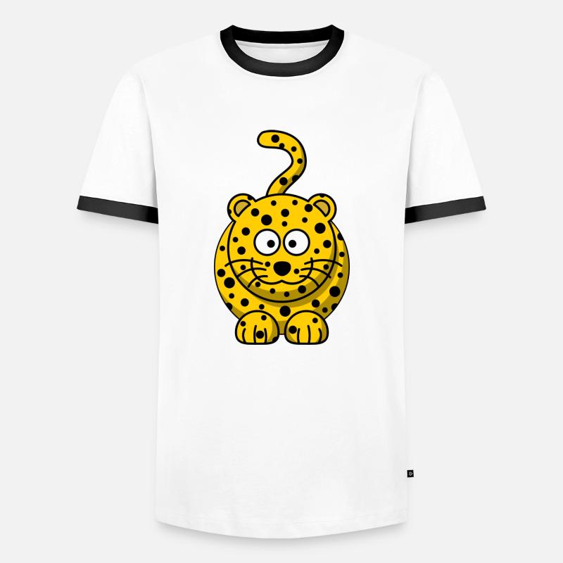 Leopard Cartoon - Men's Ringer Shirt - white/black