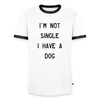 I`m not single I have a dog - Männer Kontrast-T-Shirt - Weiß/Schwarz - Vorne - AI Model Female 172 light (172cm) & AI Model Male 178 dark (178cm)