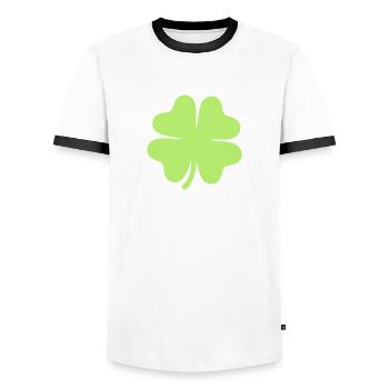 Shamrock - Men's Ringer Shirt - white/black - Front - AI Model Female 172 light (172cm) & AI Model Male 178 dark (178cm)