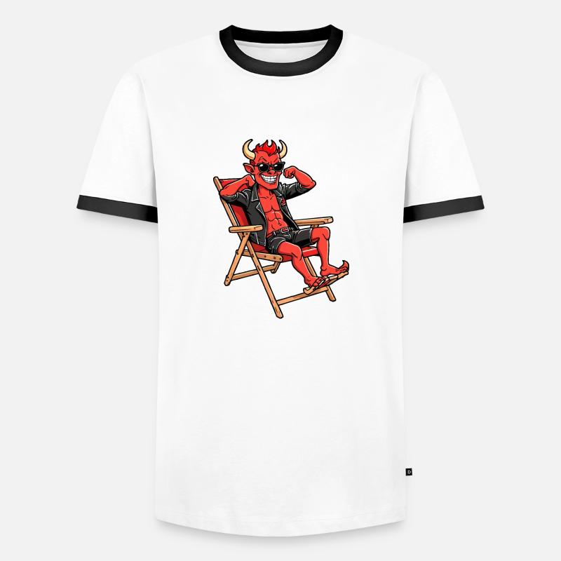 Red Devil - Men's Ringer Shirt - white/black