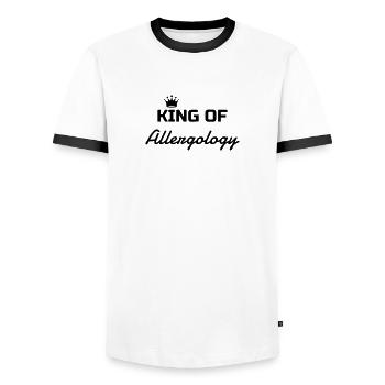 Allergist Allergy Allergie Allergologue Doctor - Men's Ringer Shirt - white/black - Front - AI Model Female 172 light (172cm) & AI Model Male 178 dark (178cm)