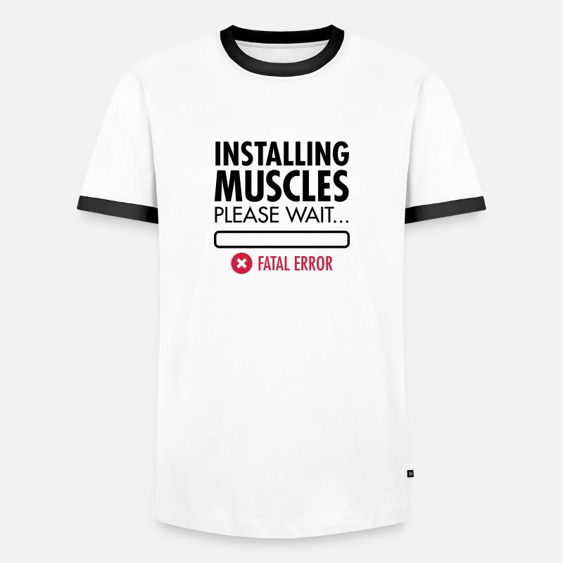 Installing Muscles (Fatal Error) - Männer Kontrast-T-Shirt - Weiß/Schwarz