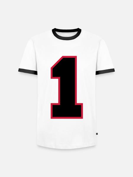 number1 - Men's Ringer Shirt - white/black