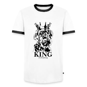 Schnauzer géant Roi de tout Chiens Wilsigns - T-shirt contrasté Homme - blanc/noir - Devant - AI Model Female 172 light (172cm) & AI Model Male 178 dark (178cm)