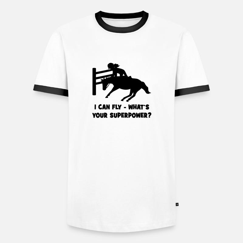 Springpferd - Männer Kontrast-T-Shirt - Weiß/Schwarz