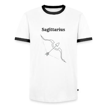 Sagittarius - Men's Ringer Shirt - white/black - Front - AI Model Female 172 light (172cm) & AI Model Male 178 dark (178cm)