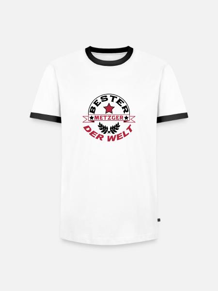 Metzger / Backer / Butcher / Baker / Vati - Men's Ringer Shirt - white/black