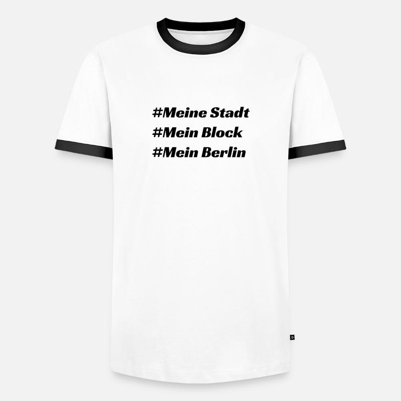 Berlin - Männer Kontrast-T-Shirt - Weiß/Schwarz
