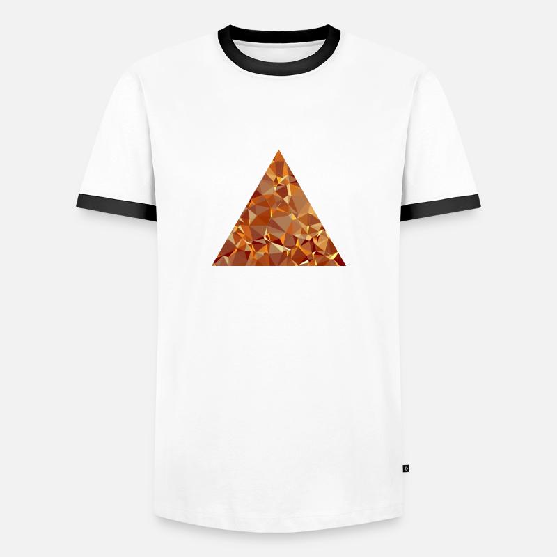 Triangle (low poly) - Men's Ringer Shirt - white/black