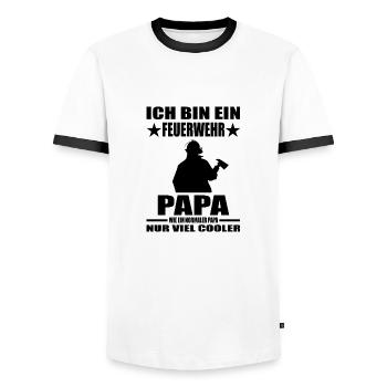 Feuerwehr - Männer Kontrast-T-Shirt - Weiß/Schwarz - Vorne - AI Model Female 172 light (172cm) & AI Model Male 178 dark (178cm)