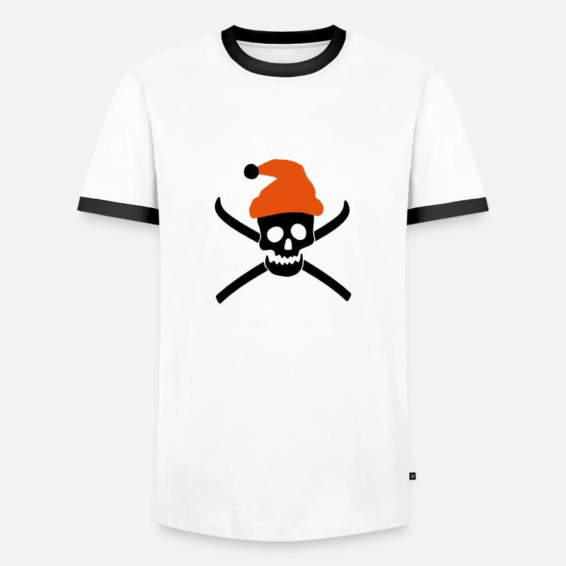 ski - Men's Ringer Shirt - white/black