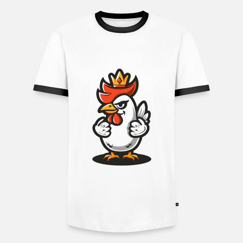 Chicken Comic Crown - Men's Ringer Shirt - white/black