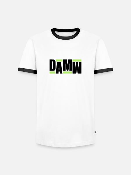 DAMW Retro - Männer Kontrast-T-Shirt - Weiß/Schwarz