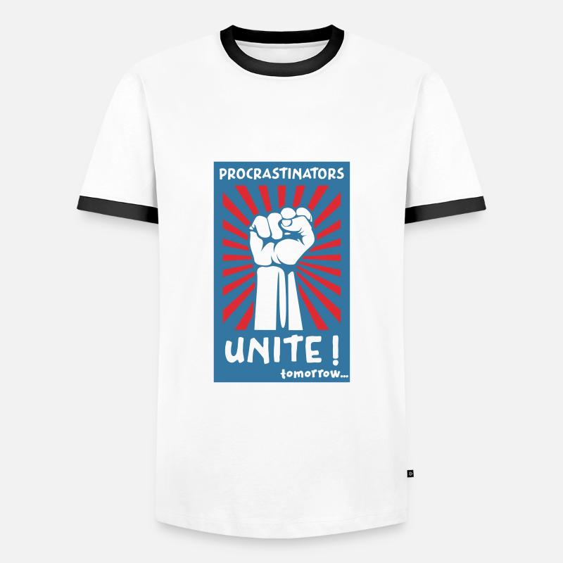 Procrastinators Unite! Tomorrow... - Men's Ringer Shirt - white/black