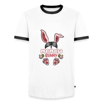 Mamaw Indische Großmutter Oma Indien Memaw - Männer Kontrast-T-Shirt - Weiß/Schwarz - Vorne - AI Model Female 172 light (172cm) & AI Model Male 178 dark (178cm)