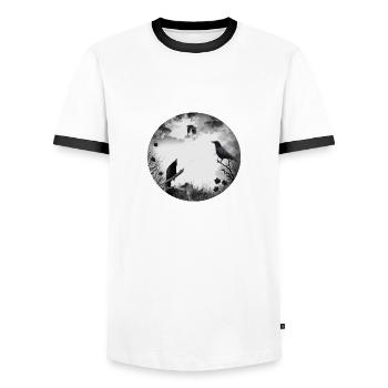 Gothique, corbeaux, corbeaux - T-shirt contrasté Homme - blanc/noir - Devant - AI Model Female 172 light (172cm) & AI Model Male 178 dark (178cm)