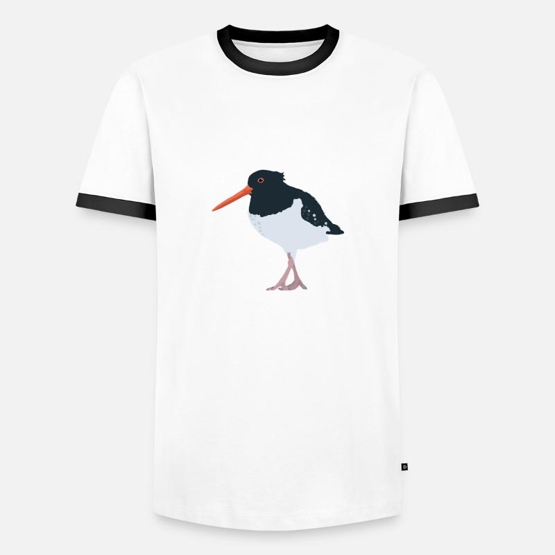 Austernfischer illustriert - Männer Kontrast-T-Shirt - Weiß/Schwarz